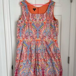 Talbots Multicolored Paisley Print Dress